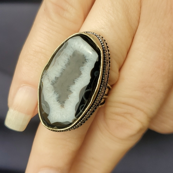 New Solar Agate 925 Silver Statement Ring. - Picture 6 of 14